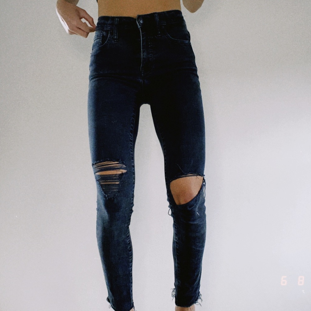 Madewell high rise black skinny jeans